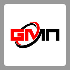 GMN logo. GMN letter. GMN letter logo design. Initials GMN logo linked with circle and uppercase monogram logo. Modern Red and Black Initials Logo for Corporate, GMN typography for technology,