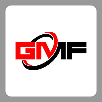GMF logo. GMF letter. GMF letter logo design. Initials GMF logo linked with circle and uppercase monogram logo. Modern Red and Black Initials Logo for Corporate, GMF typography for technology,