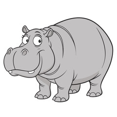 Fototapeta premium hippopotamus vector art with white background.