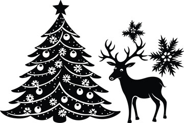 christmas tree with deer