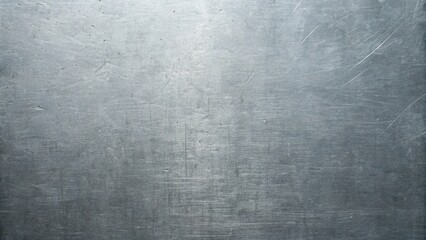 A closeup of a scratched and weathered metal surface creates a textured gray background for various...