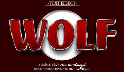 Fototapeta premium Wolf Vector Text Effect Editable Alphabet Animal Wild Hunter