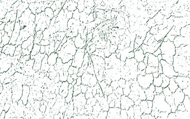 Grungy old peeling paint on a cracked, textured wall surface provides a vintage background pattern