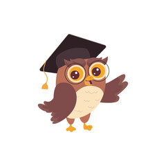 Cute Owl Teacher Illustration