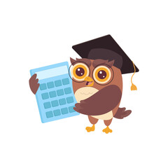 Cute Owl Teacher Illustration