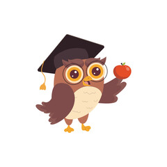 Cute Owl Teacher Illustration