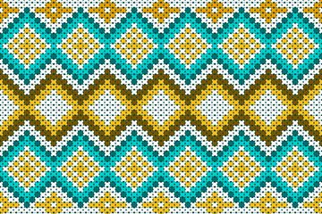 Colorful knitting pattern​-Traditional geometric Yarn stitch design