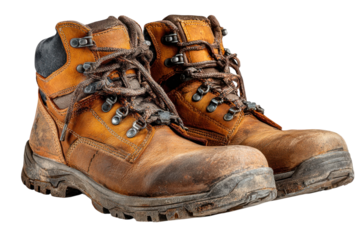 Well worn leather work boots a testament to endurance craftsmanship and the journey Quality rugged