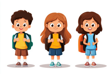 Bright and Cheerful Kids Walking to Class