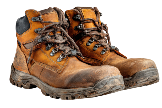 Well worn leather work boots a testament to endurance craftsmanship and the journey Quality rugged