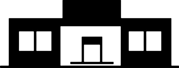 school building icon vector 