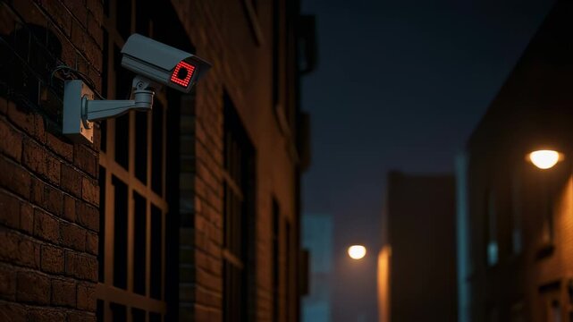 It's midnight. The security cameras in the building are on.