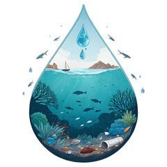 polluted ocean turning into crystal blue from one