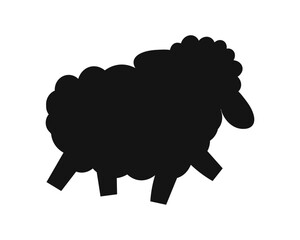 Silhouette cartoon sheep. Vector illustration