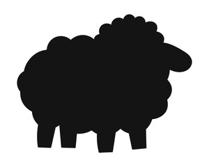 Silhouette cartoon sheep. Vector illustration