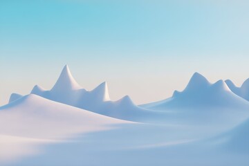 Abstract Snowy Peaks Under Clear Sky mountains landscape