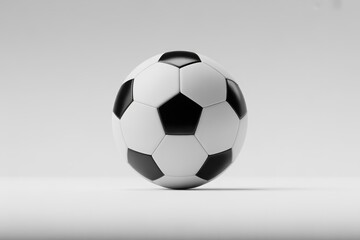 Fototapeta premium Black and white soccer ball on white background football
