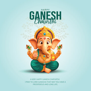 Lord Ganpati on Ganesh Chaturthi background. new orginal abstract vector illustration design background