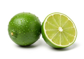 Fresh Green Lime Isolated on White Background