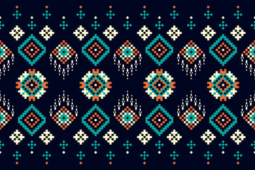 Pixel Art Geometric Fabric Seamless Pattern	
