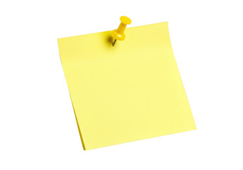 A yellow sticky note is pinned to a transparent background ready for a reminder or