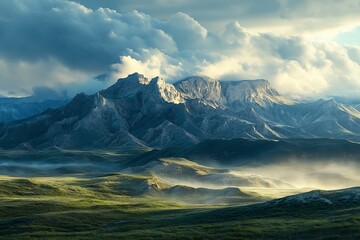 Stark badlands landscape under dramatic evening light no human no labelling no logo