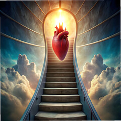 staircase inside a human heart journey through