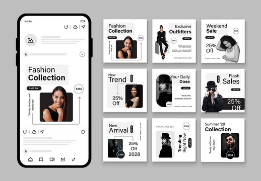 Modern Minimalist Fashion Social Media Post Templates