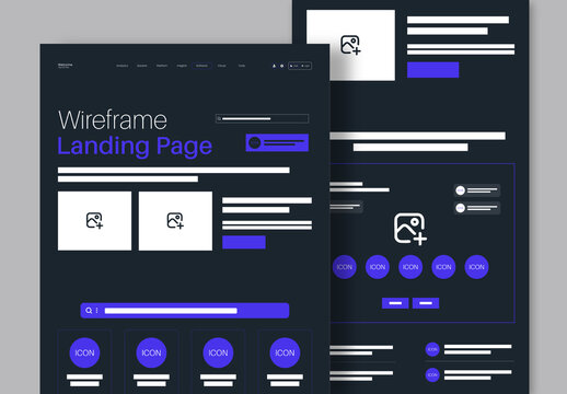 Modern App And Software Landing Page Wireframe
