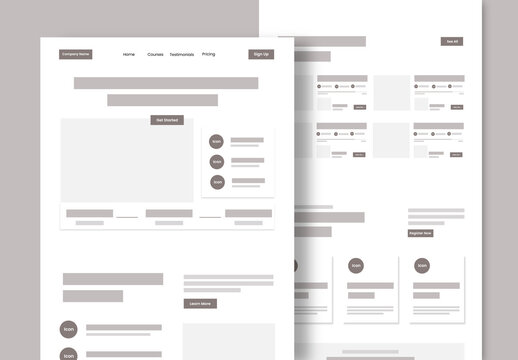 Online Course Landing Page Wireframe