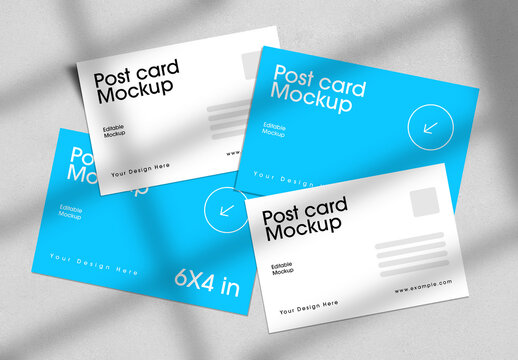 Realistic Postcard Mockup Template