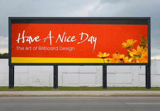 City Roadside Billboard Display Mockup