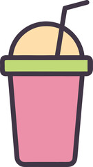 Vegan Smoothie Cup Icon Healthy Drink Plant Based Diet Fresh Ingredients