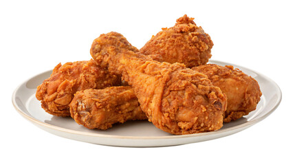 Delicious fried chicken drumsticks on a white background, perfect as a snack or appetizer