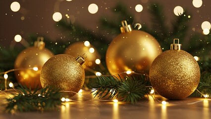 gold christmas balls 