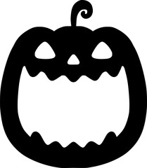 カボチャの顔フレーム　黒いシルエットのハロウィーンイラスト