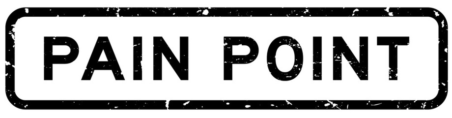 Grunge black pain point word square rubber seal stamp on white background