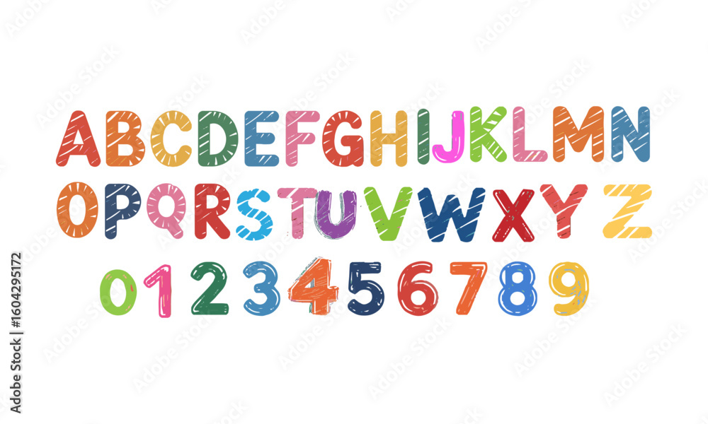 Fototapete a clean and scalable vector illustration of the english uppercase alphabet (a–z) and numbers (0–9),h