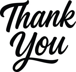 Thank You Script Typography Design – Elegant Calligraphy Message on Minimal Cream Background