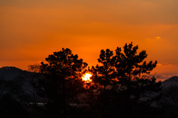 sunset over the mountain