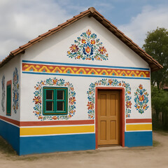 Fototapeta premium colorful wooden house
