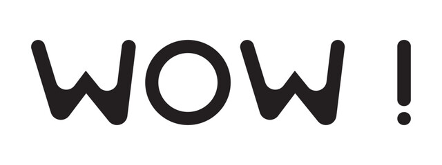 Bold and playful “WOW!” text design with stylized letters. Great for use in comics, pop art, typography projects, social media posts, posters, or expressive graphic design layouts.