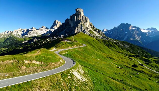 Mountain road winding upward