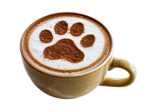 Latte Art with Cocoa Paw Print Design
- Powered by Adobe