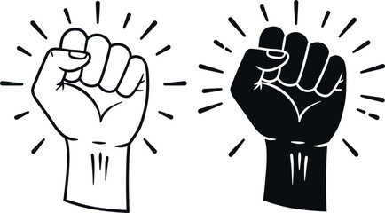 Fist clenched power protest solidarity strength symbol