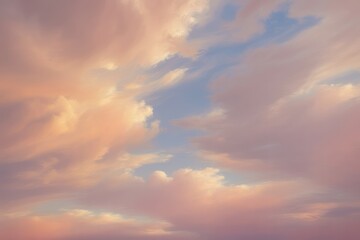 Obraz premium Soft pink and blue sky clouds pastel