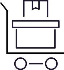 Boxes on Shopping Cart Outline Icon for Graphics and Web Design, Apps, Adverts, Various Cards