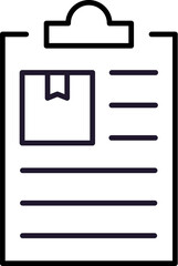 Box on Clipboard Minimalistic Thin Outline Icon for Web and Graphic Design, Apps, Banners, Social Network and Cards