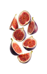 Assortment of Freshly Cut Figs Presenting a Delicious and Nutritious Food Option