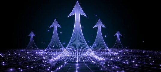 Futuristic Technology Background Featuring Abstract Network with Glowing Data Transmission Elements